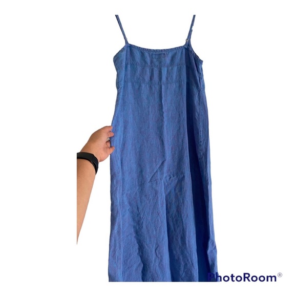 FLAX Tank Top Style Maxi 100% Linen Dress. - Picture 4 of 9